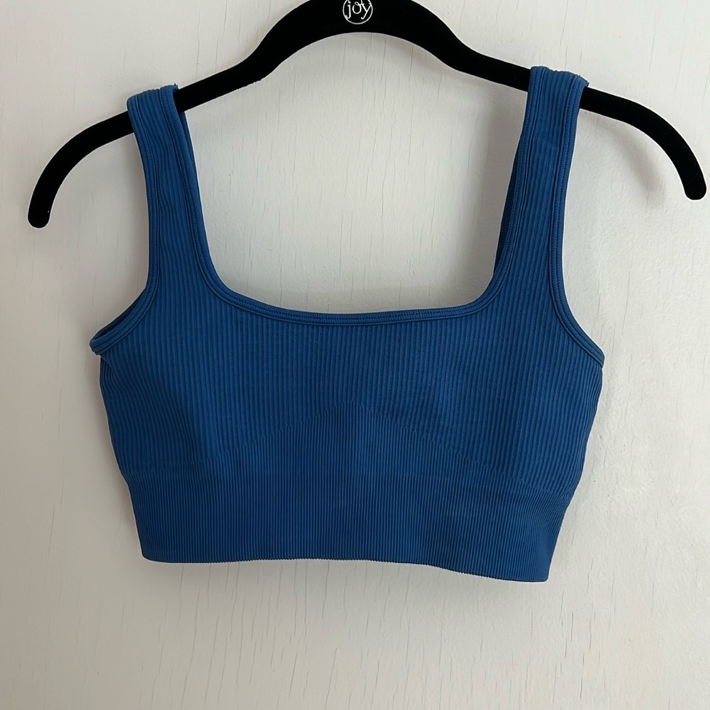 Blue ribbed sports bra | Size Small | Like New
